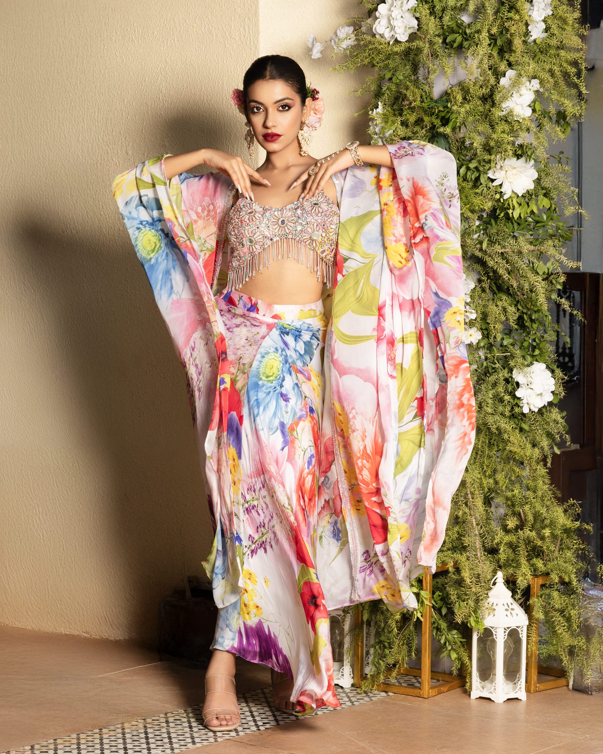 5M5A0750 copy Statement Cape Set with Hand Embroidered Bralette - Image 1